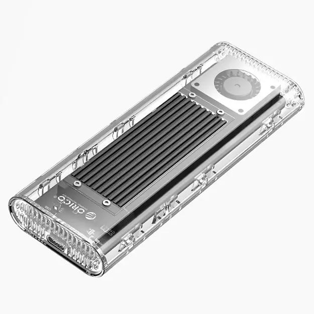 Orico TCM2-G20 M.2 NVME USB-C 3.2 20Gb/s Disk Drive - Silver/Transparent 1