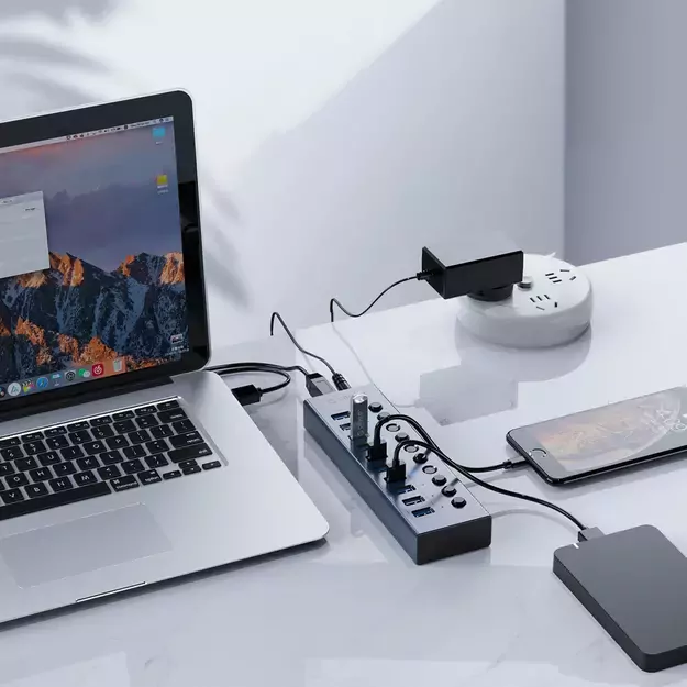 Orico BT2U3-13AB Hub 13x USB-A 3.0 with switches - gray 3