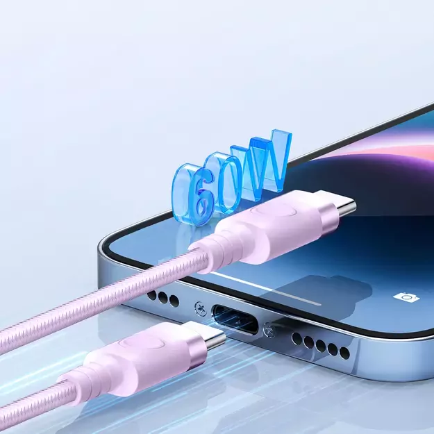 Orico CDX 60W 3A Power Delivery USB-C - USB-C 1m Cable - Purple 3