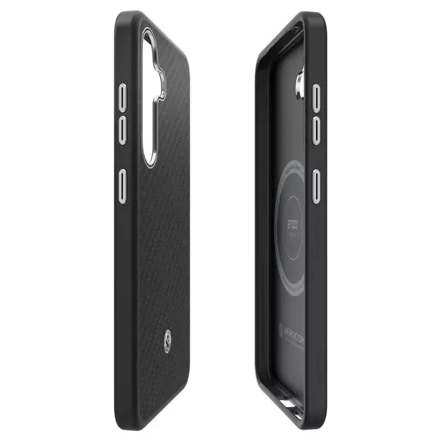 Spigen Enzo Aramid GP-FPS931PGABW Silicone Case with Built-in MagFit Ring for Samsung Galaxy S25 - Black 5