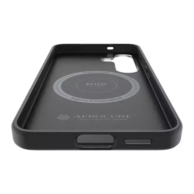 Spigen Enzo Aramid GP-FPS931PGABW Silicone Case with Built-in MagFit Ring for Samsung Galaxy S25 - Black 6
