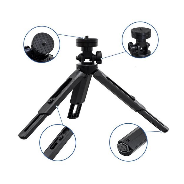 Mini tripod selfie stick holder for phone camera GoPro 16 - 21 cm black 8