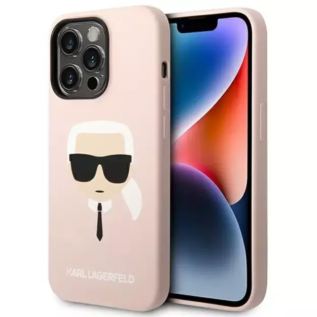 Karl Lagerfeld KLHCP14XSLKHLP iPhone 14 Pro Max 6.7  hardcase pink / pink Silicone Karl`s Head
