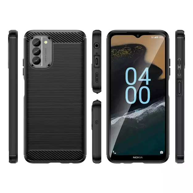 Carbon Case cover for Nokia G400 flexible silicone carbon cover black 4