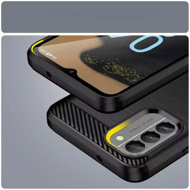 Carbon Case cover for Nokia G400 flexible silicone carbon cover black 9