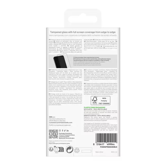 Puro Frame Tempered Glass with Black Frame for Samsung Galaxy S25 Ultra 2