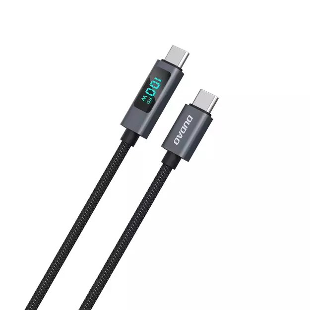 Dudao L7C USB-C - USB-C 100W Cable with LED Display 1m - Black 1