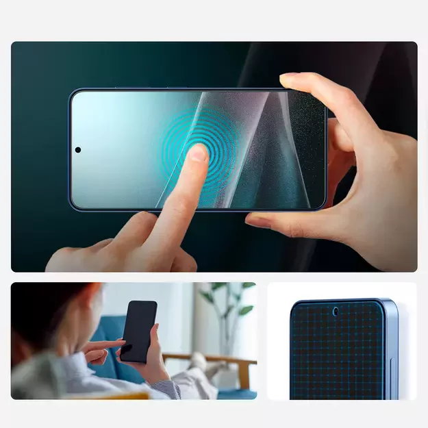 Spigen ELITE SHIELD EZ FIT Hybrid Glass for Samsung Galaxy S25 - Transparent 16