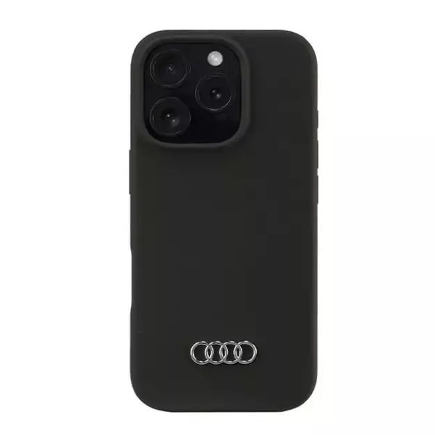 Audi Silicone Case iPhone 16 Pro 6.3&quot  black/black hardcase AU-LSRIP16P-Q3/D1-BK