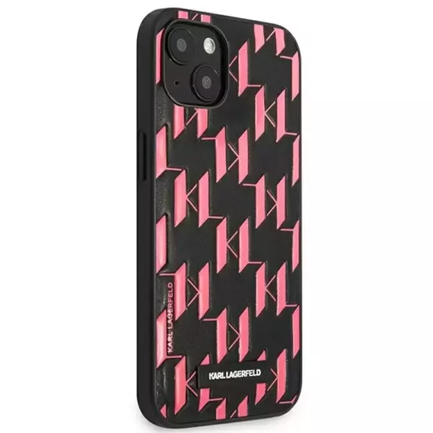Karl Lagerfeld Monogram Plaque Case for iPhone 13 / 14 / 15 6.1&quot  - Pink 10