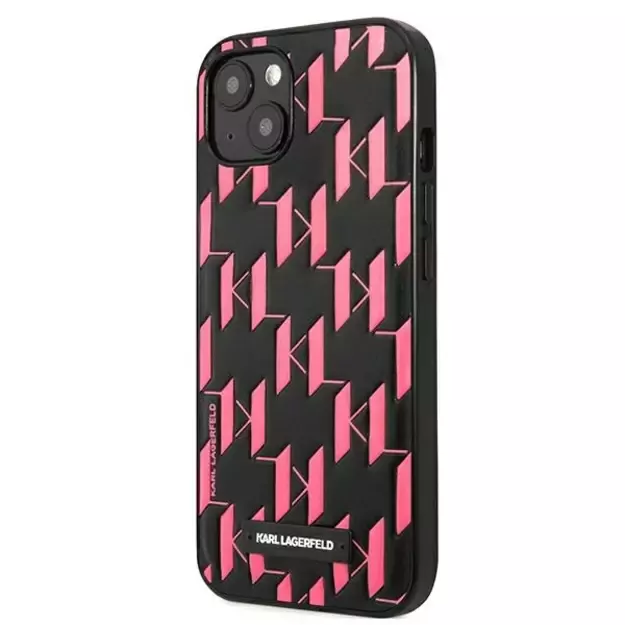 Karl Lagerfeld Monogram Plaque Case for iPhone 13 / 14 / 15 6.1&quot  - Pink 8