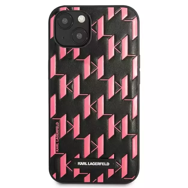 Karl Lagerfeld Monogram Plaque Case for iPhone 13 / 14 / 15 6.1&quot  - Pink 9