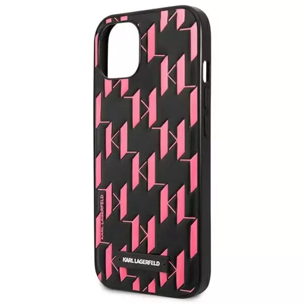 Karl Lagerfeld Monogram Plaque Case for iPhone 13 / 14 / 15 6.1&quot  - Pink 12