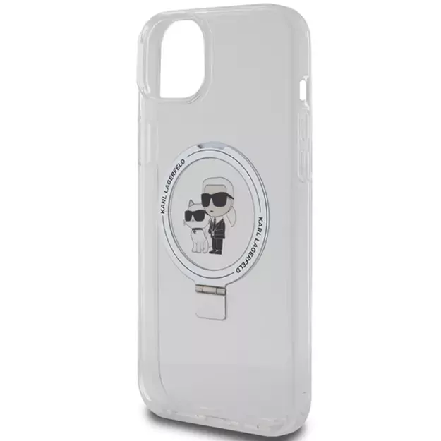 Karl Lagerfeld KLHMP15MHMRSKCH iPhone 15 Plus / 14 Plus 6.7&quot  white/white hardcase Ring Stand Karl&amp Choupette MagSafe 6