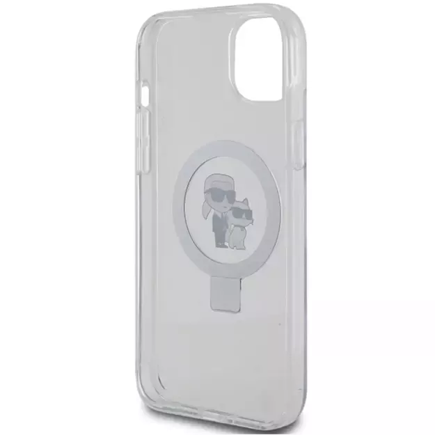 Karl Lagerfeld KLHMP15MHMRSKCH iPhone 15 Plus / 14 Plus 6.7&quot  white/white hardcase Ring Stand Karl&amp Choupette MagSafe 7