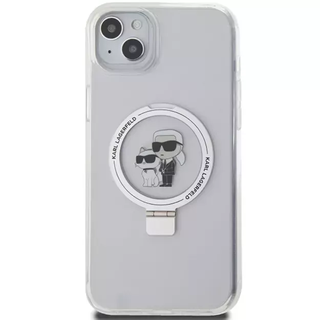 Karl Lagerfeld KLHMP15MHMRSKCH iPhone 15 Plus / 14 Plus 6.7&quot  white/white hardcase Ring Stand Karl&amp Choupette MagSafe 3
