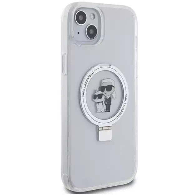 Karl Lagerfeld KLHMP15MHMRSKCH iPhone 15 Plus / 14 Plus 6.7&quot  white/white hardcase Ring Stand Karl&amp Choupette MagSafe 4