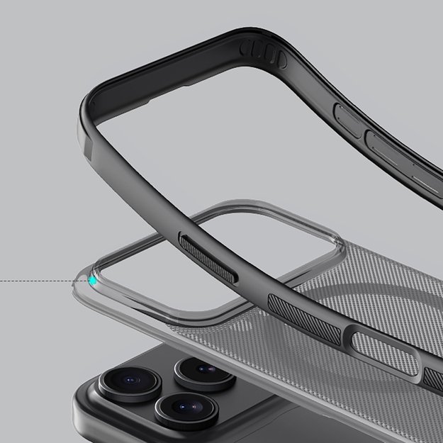 Super Frosted Shield Pro Magnetic Case IP17 Pro Transparent black 9