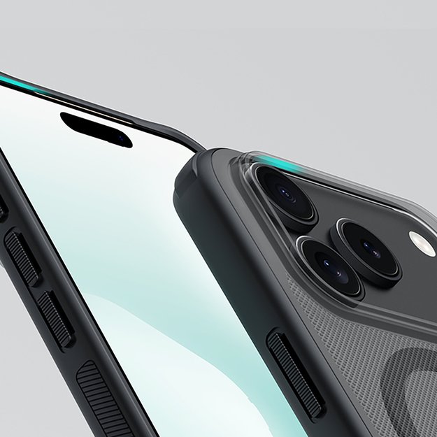 Super Frosted Shield Pro Magnetic Case IP17 Pro Transparent black 12