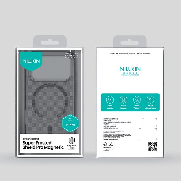 Super Frosted Shield Pro Magnetic Case IP17 Pro Transparent black 20