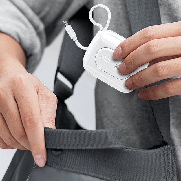 Dudao K32 22.5W 10000 mAh Powerbank with Built-in USB-C/ Lightning Cable - White 2