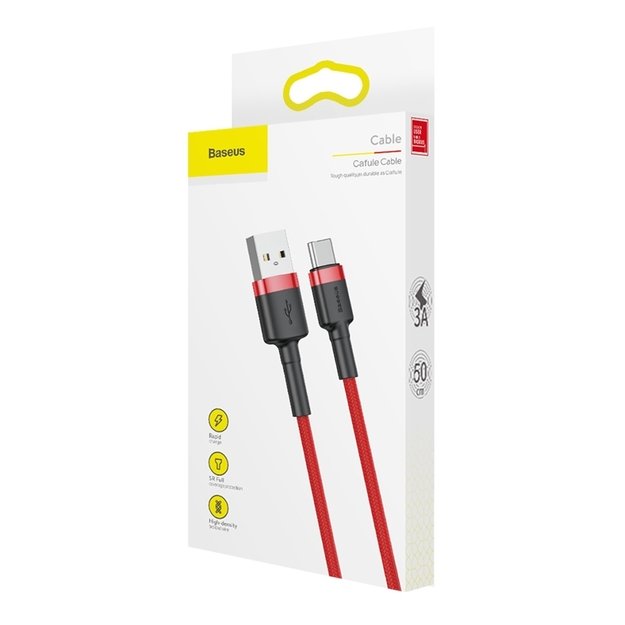 Baseus Cafule USB-A / USB-C QC 3.0 3A 0.5 m cable - red 8