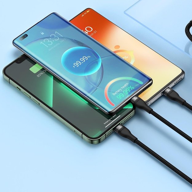 Baseus Flash Series II cable USB Type C - USB Type C / Lightning / micro USB 100 W 1.5 m black (CASS030201) 9