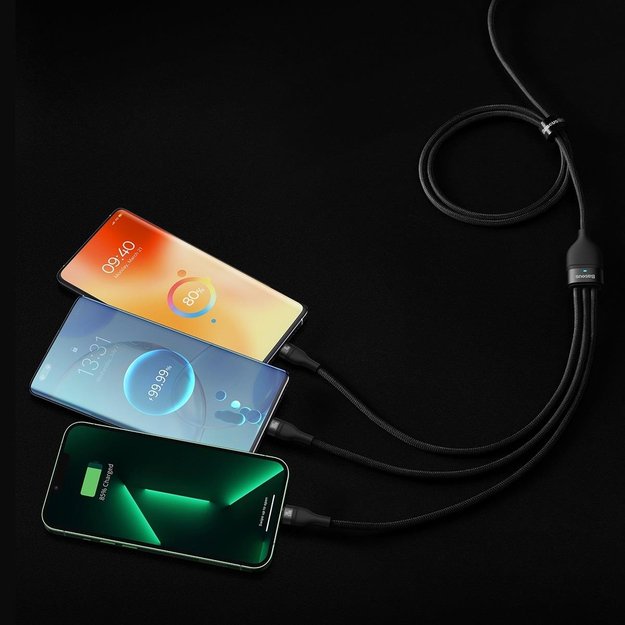 Baseus Flash Series II cable USB Type C - USB Type C / Lightning / micro USB 100 W 1.5 m black (CASS030201) 8