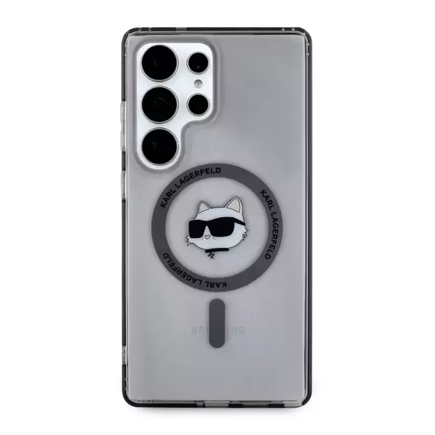Karl Lagerfeld Button Choupette Head Printed Logo MagSafe Samsung Galaxy S25 Ultra case black 2