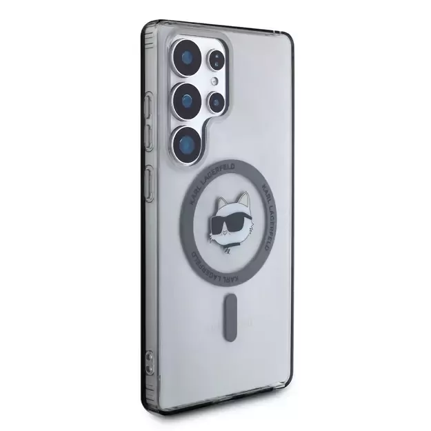 Karl Lagerfeld Button Choupette Head Printed Logo MagSafe Samsung Galaxy S25 Ultra case black 3