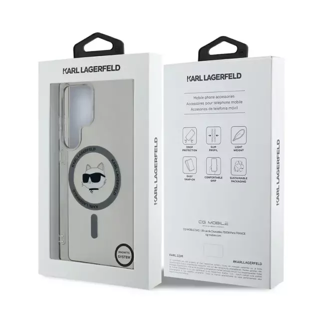 Karl Lagerfeld Button Choupette Head Printed Logo MagSafe Samsung Galaxy S25 Ultra case black 7