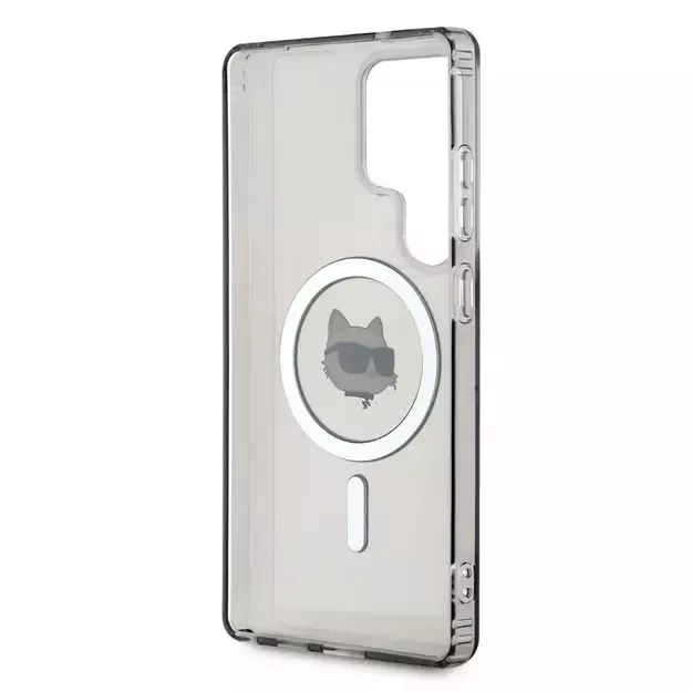 Karl Lagerfeld Button Choupette Head Printed Logo MagSafe Samsung Galaxy S25 Ultra case black 6