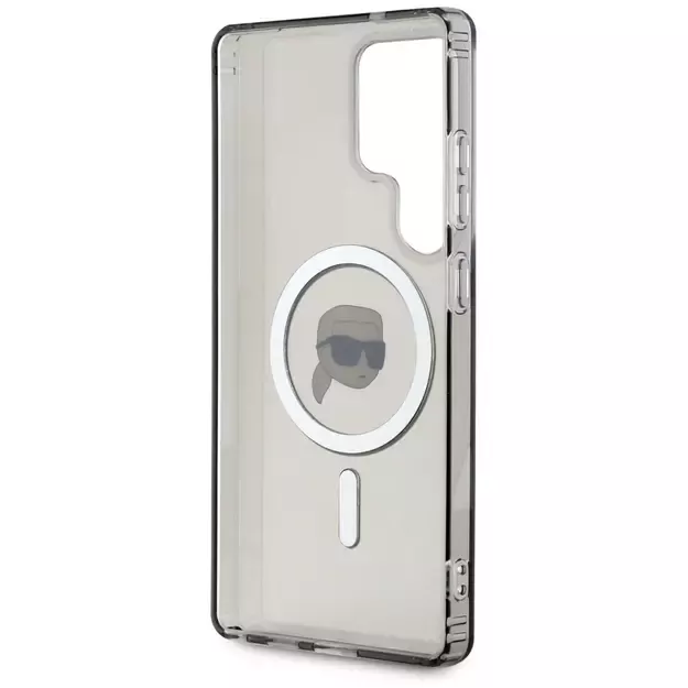 Case Karl Lagerfeld Button Karl Head Printed Logo MagSafe Samsung Galaxy S25 Ultra black 12