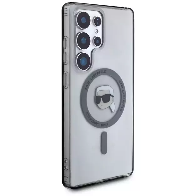 Case Karl Lagerfeld Button Karl Head Printed Logo MagSafe Samsung Galaxy S25 Ultra black 9