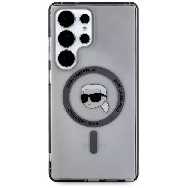 Case Karl Lagerfeld Button Karl Head Printed Logo MagSafe Samsung Galaxy S25 Ultra black 8