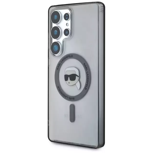Case Karl Lagerfeld Button Karl Head Printed Logo MagSafe Samsung Galaxy S25 Ultra black 7