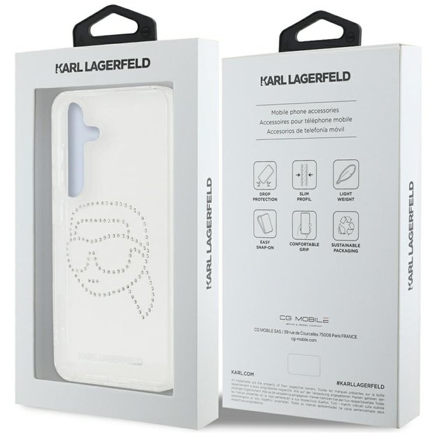 Case Karl Lagerfeld Rhinestones Karl Head Logo Samsung Galaxy S25 transparent 7
