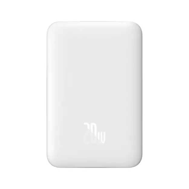 Baseus Magnetic Mini 10000mAh USB-C PD 20W / MagSafe 15W powerbank - white + USB-C cable 1