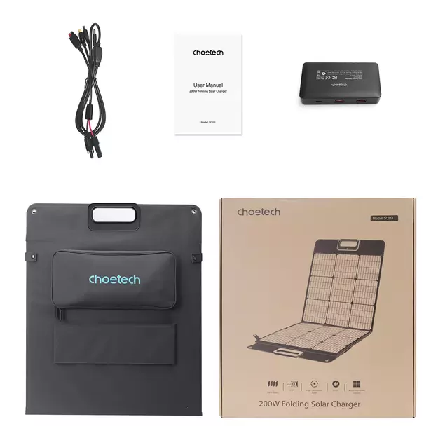 Choetech SC011 solar charger 200W portable solar panel - black 5