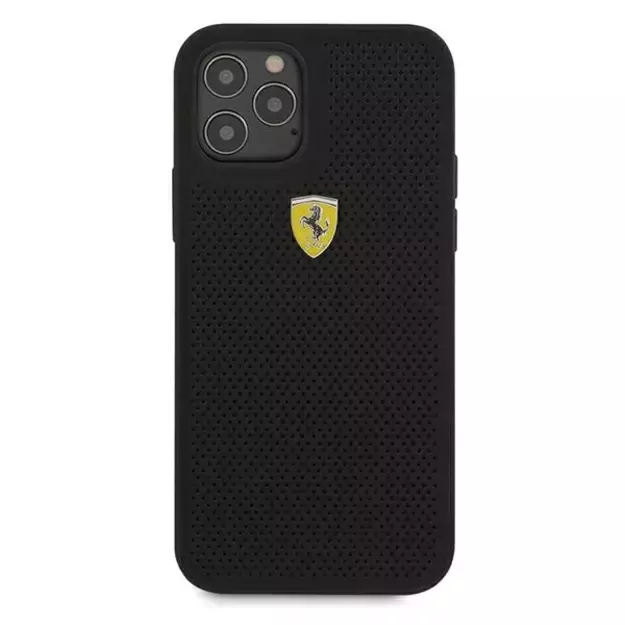 Ferrari FESPEHCP12MBK iPhone 12/12 Pro 6.1&quot  black/black hardcase On Track Perforated 12
