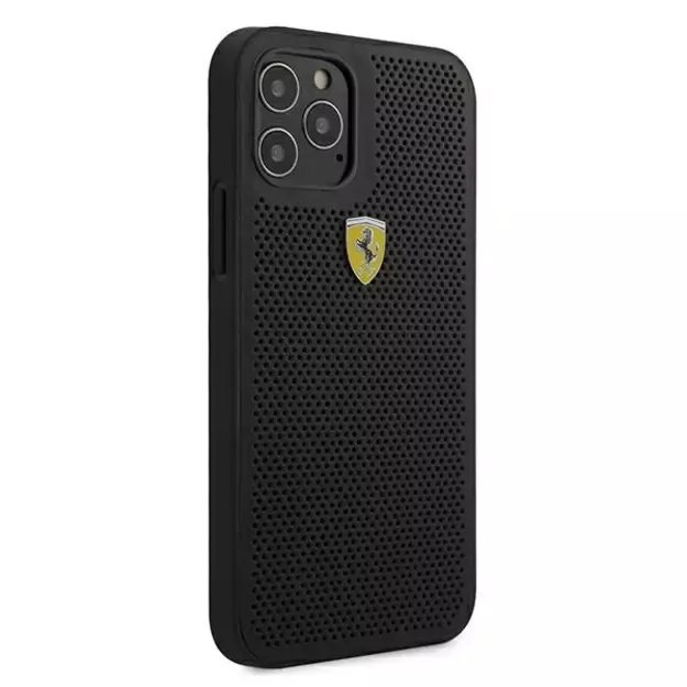 Ferrari FESPEHCP12MBK iPhone 12/12 Pro 6.1&quot  black/black hardcase On Track Perforated 13
