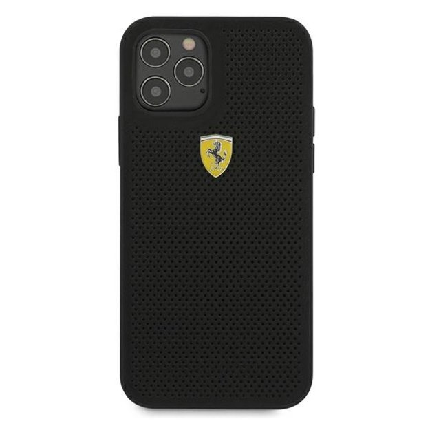 Ferrari FESPEHCP12MBK iPhone 12/12 Pro 6.1&quot  black/black hardcase On Track Perforated 2