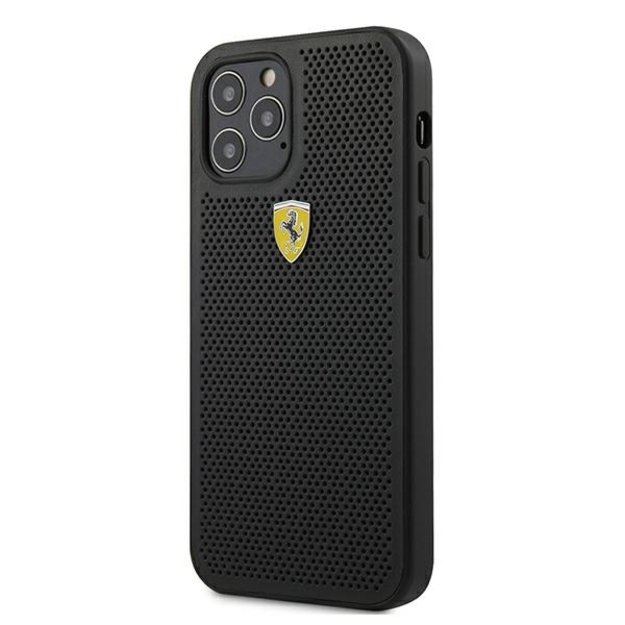 Ferrari FESPEHCP12MBK iPhone 12/12 Pro 6.1&quot  black/black hardcase On Track Perforated 1