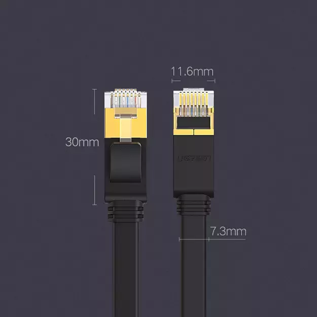 Ugreen Ethernet patch cord U/FTP Cat. 7 10Gb/s flat 0.5m black (NW106) 4