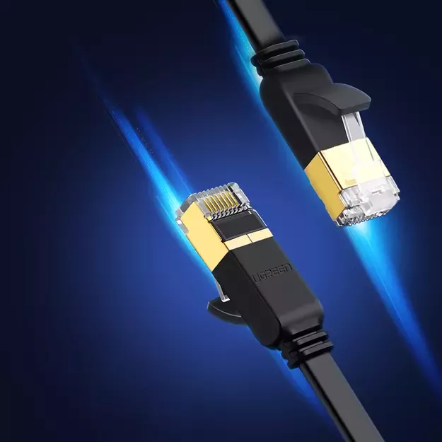 Ugreen Ethernet patch cord U/FTP Cat. 7 10Gb/s flat 0.5m black (NW106) 9