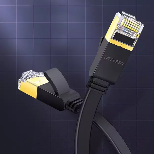 Ugreen Ethernet patch cord U/FTP Cat. 7 10Gb/s flat 0.5m black (NW106) 14