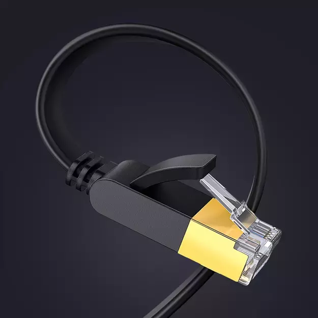 Ugreen Ethernet patch cord U/FTP Cat. 7 10Gb/s flat 0.5m black (NW106) 1
