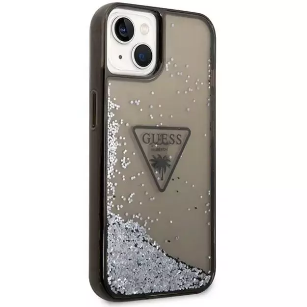 Guess GUHCP14SLFCTPK iPhone 14 6.1&quot  black/black hardcase Liquid Glitter Palm Collection 3