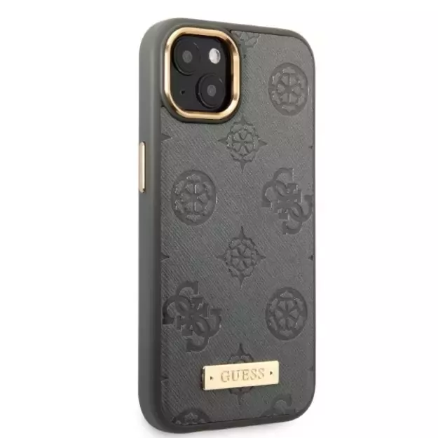 Guess GUHMP13MSAPSTG iPhone 13 6.1&quot  grey/grey hardcase Peony Logo Plate MagSafe 10