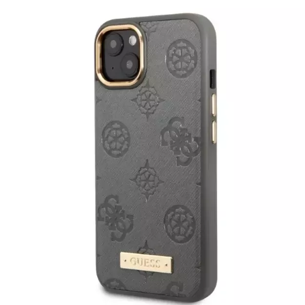 Guess GUHMP13MSAPSTG iPhone 13 6.1&quot  grey/grey hardcase Peony Logo Plate MagSafe 8